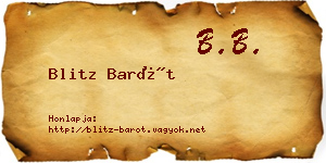 Blitz Barót névjegykártya